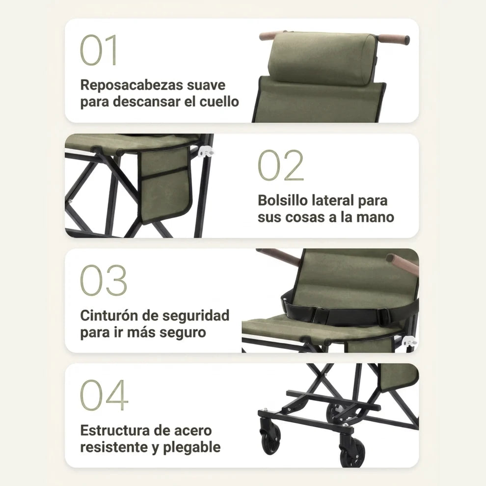 Silla plegable: pasea sin cansancio